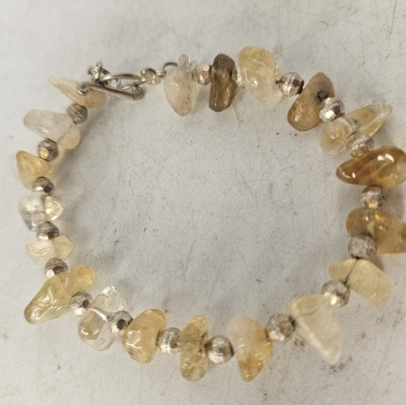 Handmade Citrine and‎ Sterling bracelet - Picture 1 of 4